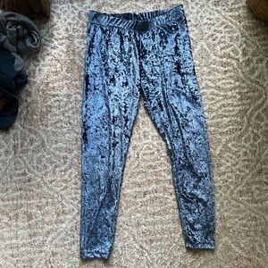 Crushed velvet steel blue leggings size L